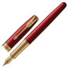 Ручка перьевая PARKER "Sonnet Core Intense Red Lacquer GT", корпус красный глянцевый лак, позолоченные детали, черная, 1931478