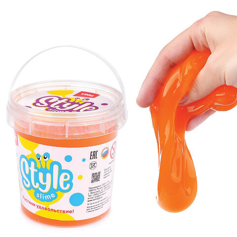 Слайм Style Slime классический "Оранжевый с ароматом апельсина", 150 мл, LORI, Сл-002
