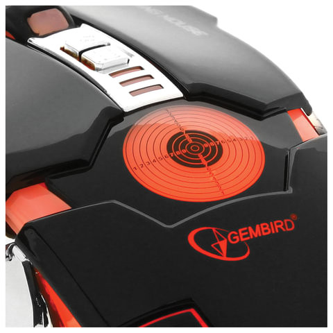 Мышь проводная игровая GEMBIRD MG-530, USB, 5 кнопок + 1 колесо-кнопка, оптическая, черная