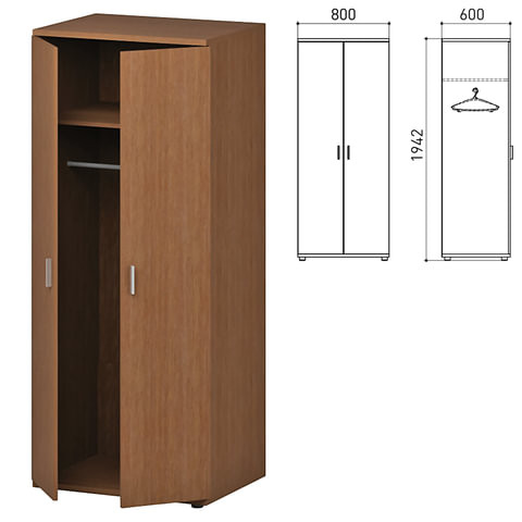 Шкаф для одежды "Профит", 800х600х1942 мм, орех онтарио (КОМПЛЕКТ)