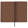Блокнот А5 (140х200 мм), BRAUBERG "NEBRASKA", под кожу, 80 л., линия, коричневый, 113412