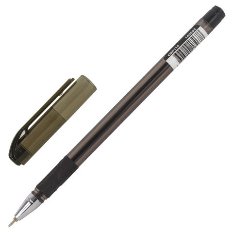 Ручка шариковая масляная с грипом BRAUBERG "Max-Oil Tone", ЧЕРНАЯ, узел 0,7 мм, линия письма 0,35 мм, 142694