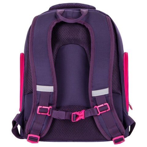 Рюкзак BRAUBERG CLASSIC, легкий каркас, премиум материал, Graceful cat, фиолетовый, 37х32х21 см, 270087