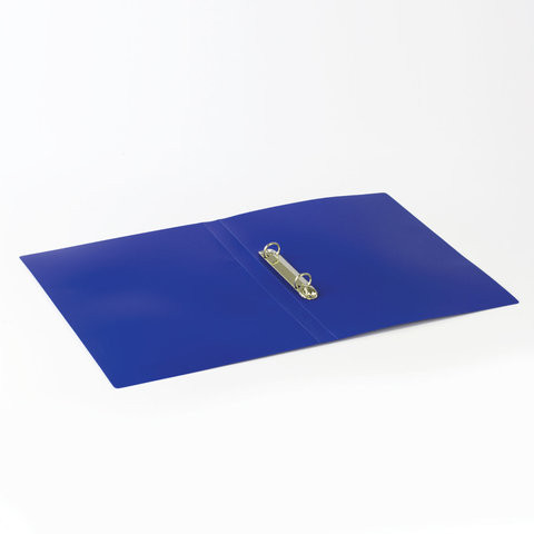 Папка на 2 кольцах BRAUBERG "Office", 32 мм, синяя, до 250 листов, 0,5 мм, 227498