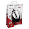 Мышь проводная GENIUS NetScroll 100 V2, USB, 2 кнопки + 1 колесо-кнопка, оптическая, чёрно-серебристая, 31010232100