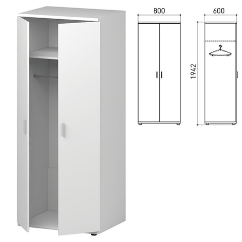 Шкаф для одежды "Профит", 800х600х1942 мм, белый (КОМПЛЕКТ)