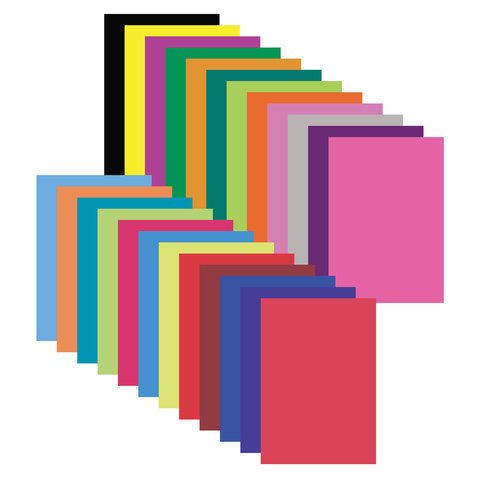 Цветная бумага, А4, мелованная (глянцевая), 24 листа 24 цвета, на скобе, ЮНЛАНДИЯ, 200х280 мм, "ЛЬВЁНОК", 129556