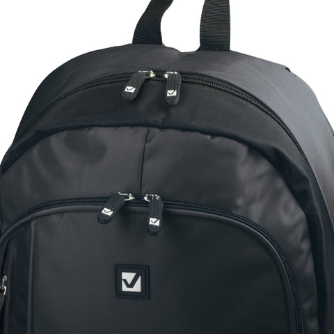 Рюкзак BRAUBERG B-TR1606 для старшеклассников/студентов, 22 л, черный, "Навигатор", 30х17х45 см, 225291