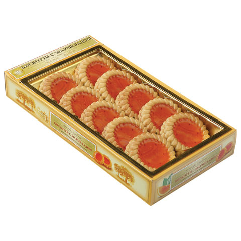 Печенье БИСКОТТИ (Россия) с апельсиновым мармеладом, сдобное, 235 г, картонная коробка