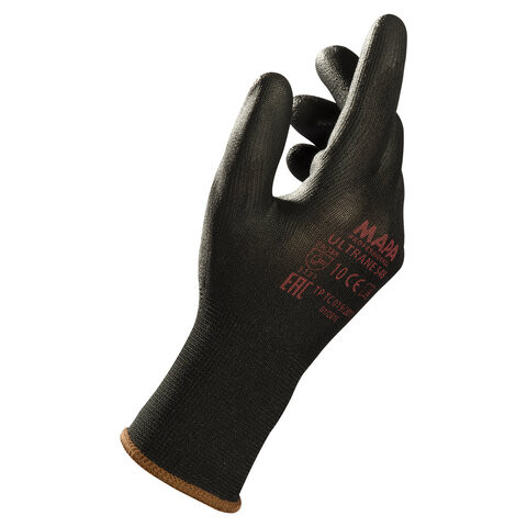 Перчатки нейлоновые MAPA Ultrane 548, полиуретановое покрытие (облив), размер 8 (M), черные
