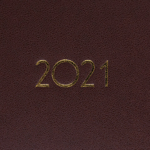 Планинг датированный 2021 (305х140 мм) BRAUBERG "Select", балакрон, коричневый, 111507