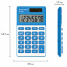 Калькулятор карманный BRAUBERG PK-608-BU (107x64 мм), 8 разрядов, двойное питание, СИНИЙ, 250519