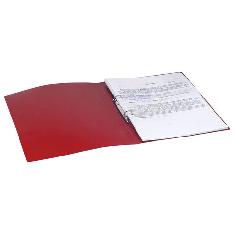 Папка на 2 кольцах BRAUBERG "Office", 32 мм, красная, до 250 листов, 0,5 мм, 227500