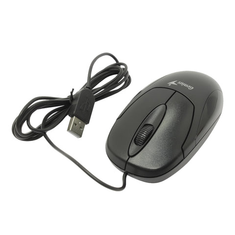 Мышь проводная оптическая GENIUS XScroll V3, USB, 2 кнопки + 1 колесо-кнопка, чёрный, 31010233100