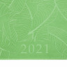 Еженедельник датированный 2021 МАЛЫЙ ФОРМАТ (95х155 мм) А6, BRAUBERG "Foliage", кожзам, зеленый, 111567