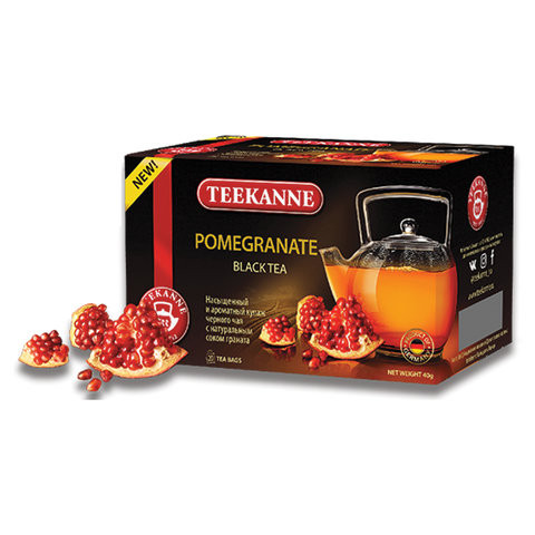 Чай TEEKANNE (Тиканне) "Pomegranate", черный, гранат, 20 пакетиков по 2 г, Германия, 0306_4540