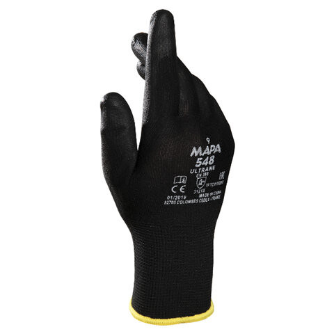 Перчатки нейлоновые MAPA Ultrane 548, полиуретановое покрытие (облив), размер 10 (XL), черные