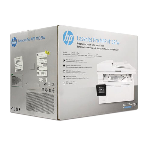 МФУ лазерное HP LaserJet Pro M132fw (принтер, копир, сканер, факс), А4, 22 стр./мин., 10000 стр./мес., АПД, Wi-Fi, сетевая карта, G3Q65A