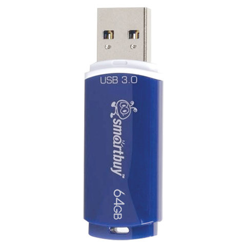 Флеш-диск 64 GB SMARTBUY Crown USB 3.0, синий, SB64GBCRW-Bl
