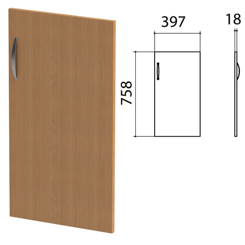 Дверь ЛДСП низкая "Этюд", правая, 397х18х758 мм, бук бавария, 400005-55