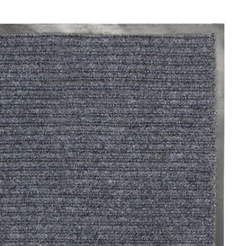 Коврик входной ворсовый влаго-грязезащитный ЛАЙМА, 90х120 см, ребристый, толщина 7 мм, серый, 602872