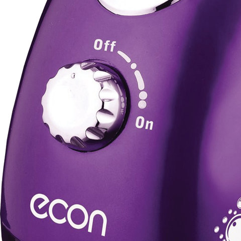 Отпариватель ECON ECO-BI1702S, 1700 Вт, пар 40 г/мин, резервуар 1,5 л, 2 режима, 2 насадки, фиолетовый