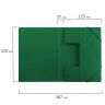 Папка на резинках BRAUBERG "Office", зеленая, до 300 листов, 500 мкм, 227710