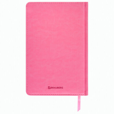 Ежедневник недатированный А5 (138х213 мм) BRAUBERG "Imperial", 160 л., кожзам, розовый, 111859