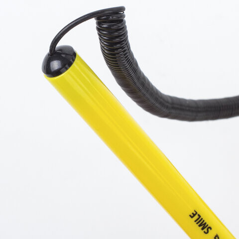 Ручка шариковая настольная BRAUBERG "SMILE", СИНЯЯ, корпус желтый, узел 0,7 мм, линия письма 0,35 мм, 143376