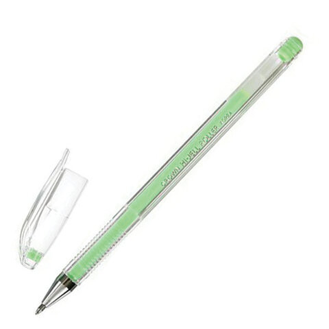 Ручка гелевая CROWN "Hi-Jell Pastel", ЗЕЛЕНАЯ ПАСТЕЛЬ, узел 0,8 мм, линия письма 0,5 мм, HJR-500P