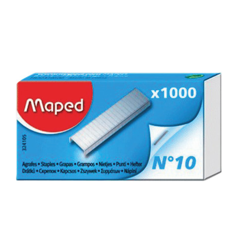 Степлер №10 металлический MAPED (Франция) "Universal Metal", до 12 листов, серый, 043500