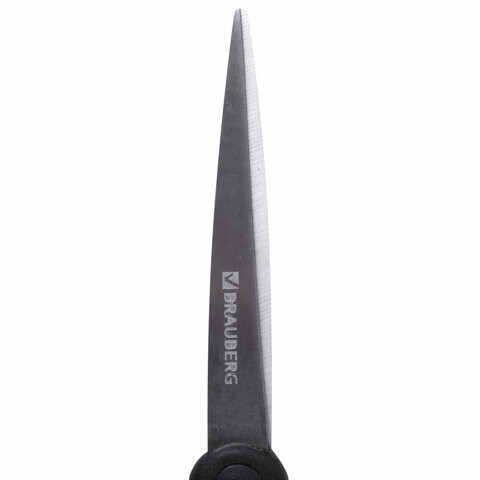 Ножницы BRAUBERG "Office", 160 мм, прорезиненные ручки, красно-черные, 2-х сторонняя заточка, блистер, 231564