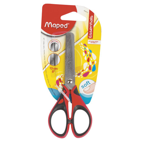 Ножницы MAPED (Франция) "Start Soft", 130 мм, прорезиненные ручки, ассорти, картонная упаковка с европодвесом, 464410