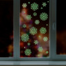 Украшение для окон и стекла ЗОЛОТАЯ СКАЗКА "Снежинки светящиеся в темноте 3", 30х38 см, ПВХ, 591264