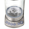 Чайник KITFORT КТ-601, 1,7 л, 2500 Вт, закрытый нагревательный элемент, 4 режима нагрева, стекло, серебистый, KT-601