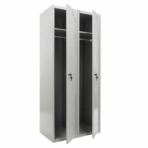 Шкаф металлический для одежды ПРАКТИК "LS-21-80", двухсекционный, 1830х813х500 мм, 35 кг