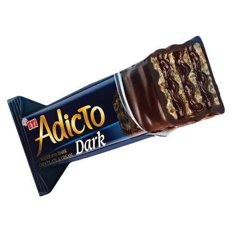 Батончик вафельный глазированный ADICTO с темным шоколадом (24 шт. х 50 г), 1,2 кг, 71575 (11575)