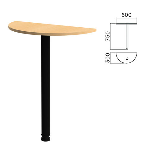 Стол приставной полукруг "Канц", 600х300х750 мм, цвет бук невский (КОМПЛЕКТ)