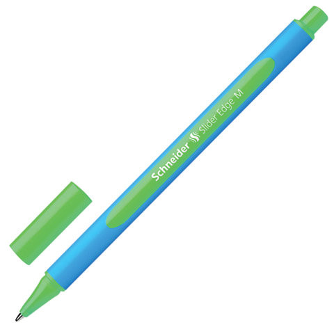 Ручка шариковая SCHNEIDER (Германия) "Slider Edge M", ЗЕЛЕНАЯ, трехгранная, узел 1 мм, линия письма 0,5 мм, 152104
