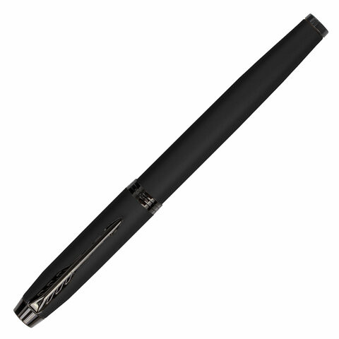 Ручка перьевая PARKER "IM Achromatic Black BT", корпус черный матовый, нержавеющая сталь, синяя, 2127741