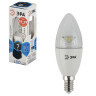 Лампа светодиодная ЭРА, 7 (60) Вт, цоколь E14, "прозрачная свеча", холодный белый свет, 30000 ч., LED smdB35-7w-840-E14-Clear, B35-7w-840-E14c
