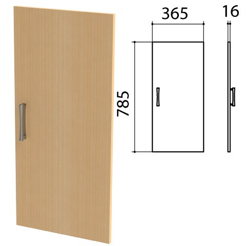 Дверь ЛДСП низкая "Монолит", 365х16х785 мм, цвет бук бавария, ДМ41.1