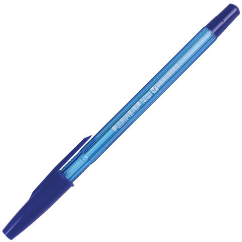 Ручка шариковая масляная BRAUBERG "Assistant", СИНЯЯ, корпус тонированный, 0,7 мм, линия письма 0,35 мм, 142484