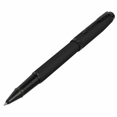 Ручка-роллер PARKER "IM Achromatic Black BT", корпус черный матовый, нержавеющая сталь, черная, 2127743