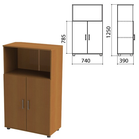 Шкаф полузакрытый "Монолит", 740х390х1250 мм, цвет орех гварнери (КОМПЛЕКТ)