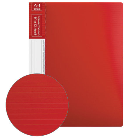 Папка с металлическим скоросшивателем и внутренним карманом BRAUBERG "Contract", красная, до 100 л., 0,7 мм, 221783