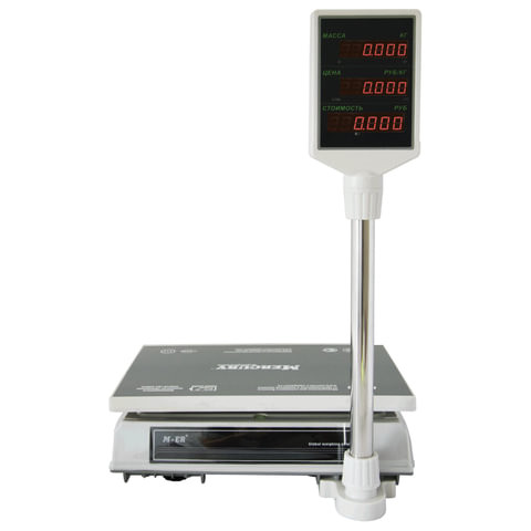 Весы торговые MERCURY M-ER 326ACP-32.5 LED (0,1-32 кг), дискретность 10 г, платформа 325x230 мм, со стойкой