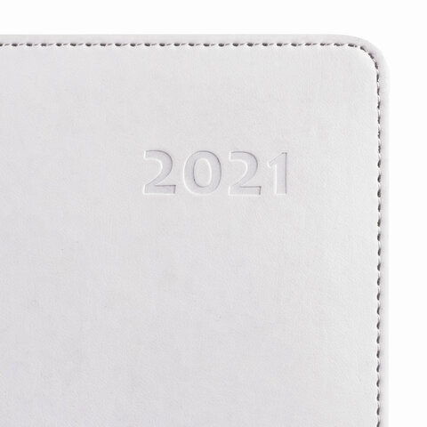 Ежедневник датированный 2021 А5 (148х218 мм) GALANT "White", кожзам, белый, 111523