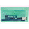 Папка-конверт с кнопкой МАЛОГО ФОРМАТА (250х135 мм), прозрачная, зеленая, 0,18 мм, BRAUBERG, 224029