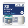 Диспенсер для полотенец переносной, TORK (M4) Reflex, стартовый набор с полотенцем, белый, 473186